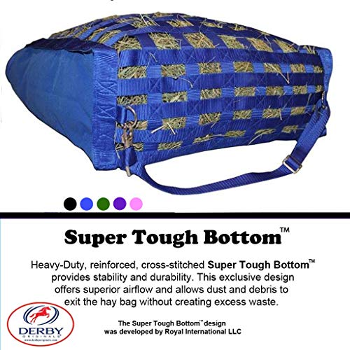 Derby Originals Front Web Slow Feeder Horse Hay Bag Super Tough Bottom with 6 Month Warranty - color: Purple