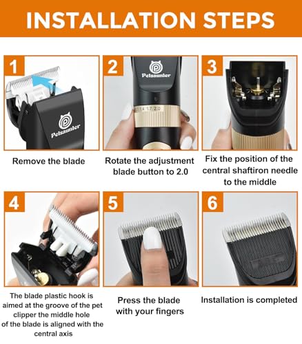 Petsaunter 3 PCS Replacement 35 Teeth Dog Grooming Clipper Blades, Low Noise Dog Trimmer for Grooming,Sharp Titanium Alloy Ceramic Clipper Blade