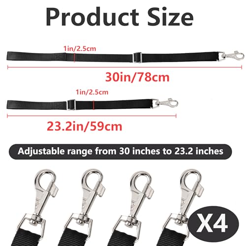 4Pcs Horse Bucket Strap Hangers,Adjustable 23-30 in Hanging | Nylon Hanging Strap for Hay Nets,Water Buckets & Outdoor Feeders,Black,Durable Horse Accessories Suppliers