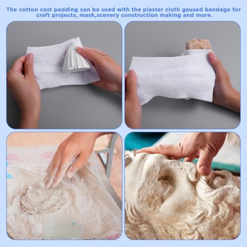 24 Rolls Cast Padding Individual Pack Undercast Padding Roll Wrap Bandage with Plaster Soft Cloth for Halloween Wrap Bandage Art Projects Body Casts Mask Making Supplies(4 Inch x 8.9 ft)