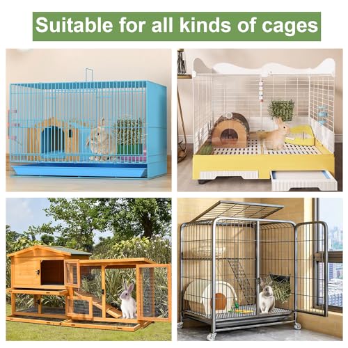 LUAVIARU Upgrades 2pcs Hay Feeder Rabbit - Guinea Pig - Metal Frame Hay Rack with Adjustable Hook - Less Wasted - for Guinea Pig, Bunny, Chinchilla Cage Accessories - Bunny Feeder - size: 2 Pack