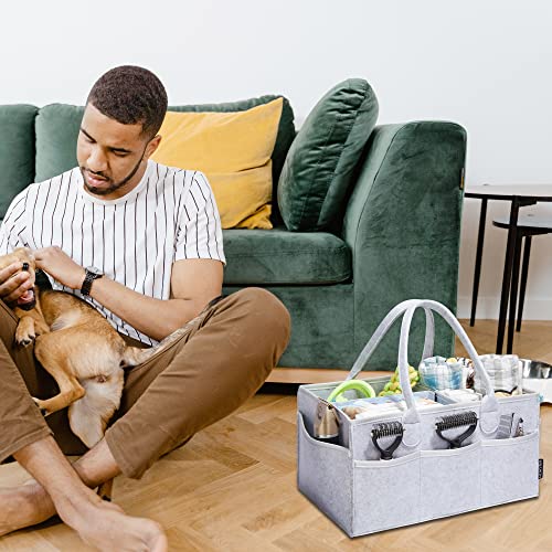 Pet Grooming Tote, Dog Grooming Supplies Organizer, Travel Outdoor (Bag ONLY) (Sliver Grey) - color: Sliver Grey