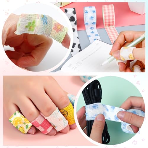 SYNTHORA 8 Rolls Self-Adhesive Cohesive Finger Bandage Wraps are Elastic,Breathable,Waterproof Bandages Sports Fixing Band Stretch Wrap