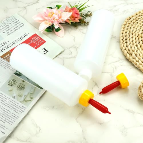 Lamb Feeding Bottle, 400 ML 5Pcs Animal Milk Feeder with 5 Pcs Replacement Nipples for Feeding Sheep Lamb