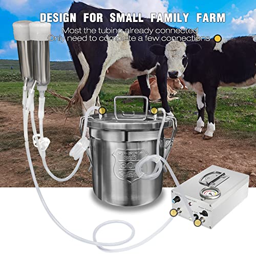 Adjustable Pulsating Battery Vacuum Pump with Pressure Gauge Compatible with Hantop Cow/Goat Milker - color: Pump (Rechargeable)