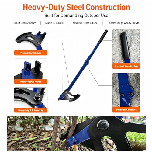 Sapling Puller Tool, 56-Inch Heavy Duty High-Leverage Tree Root Puller for 1/4 to 2 in Woody Stems, Fully Uproots Trees, Shrubs, Vines and Thorns, Invasive Plant Remover for Landscaping