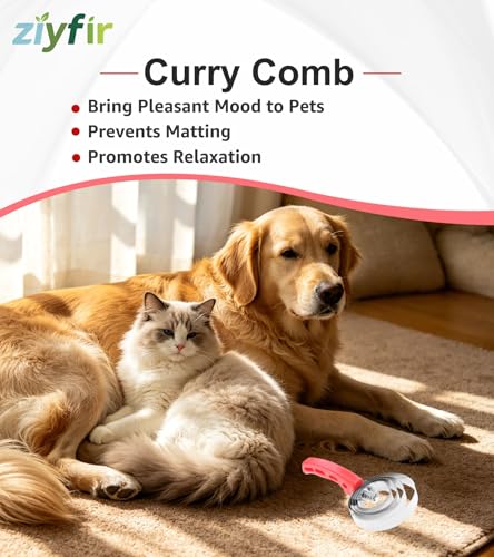 2 Pcs Red Curry Comb Double Sided Shedding Comb