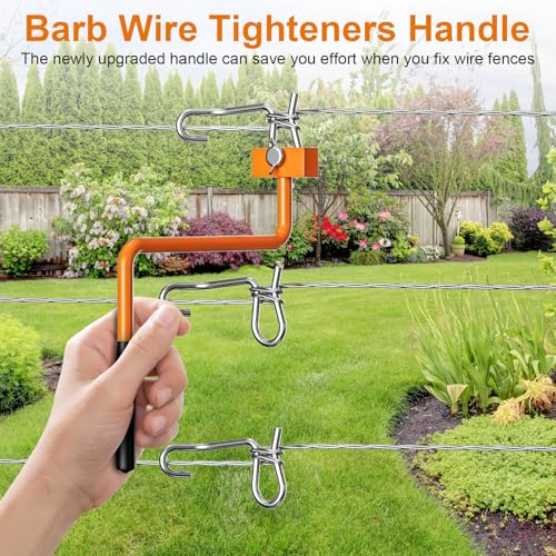 Fence Wire Tightener, 20PCS 6mm Barb Wire Fencing with Tighteners Handle, 1/4" Fence Wire Tensioning Tool for Fast Tightening Wire Fence - color: 20PCS 6mm