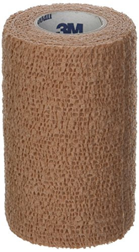 3M Coban Self-Adherent Wrap, Self Adherent Wrap Used to Secure Dressings and Other Devices, Compress or Protect Wound Sites and Immobilize Injuries, Tan, 4"x 5yds, Box of 18 Rolls - color: Tan, size: 4"x 5yds, Box of 18 Rolls