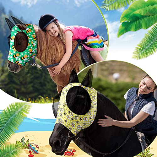 Qualirey 12 Pieces Horse Fly Mask Bulk, Large, Flower Patterns - color: Flower Patterns, size: Large