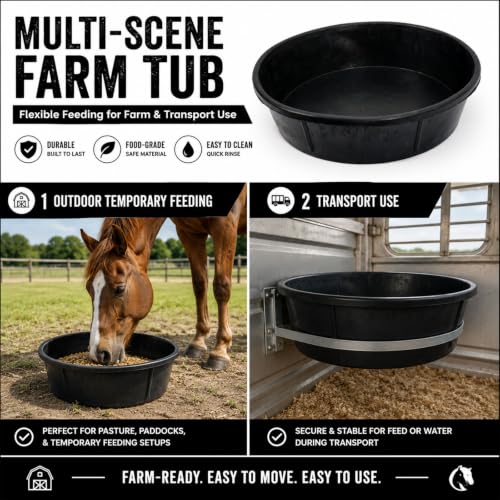 LOVIVO Horse Rubber Feed PAN 3GALLON 3 - size: 3 gallon 3PCS