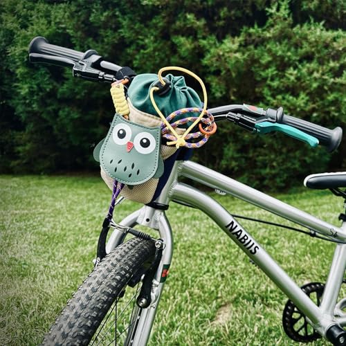 Cute Animals Bike Water Bottle Holder with Shoulder Straps, Universal Cycling Bicycle Drink Cup Cage for Kid's, Cruiser, Scooter, MTB, Road Bike (Owls) - color: owls