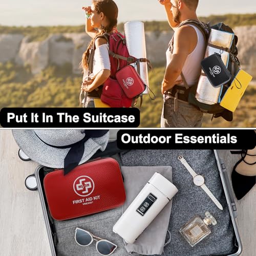 VRIEXSD Premium 320-Piece First Aid Kit, Waterproof EVA Hard Shell Case | Black Complete Emergency Medical Kit with Comprehensive Supplies for Home, Camping, Car, Hiking, Travel, Businesses & Outdoor - color: Black