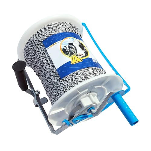 Electric Fence Maxi 3:1 Geared Reel with Reel Guard Prewound 3280ft 6 Strands Polywire PK1 - size: 3280 ft x 1 Maxi Reel w/Guard