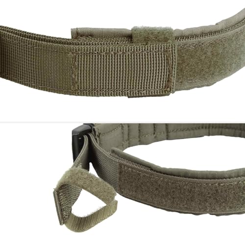 EXCELLENT ELITE SPANKER Tactical Nylon Padded Medium Dog Collar Adjustable - color: Ranger Green, size: S-(13.2"-17.5")