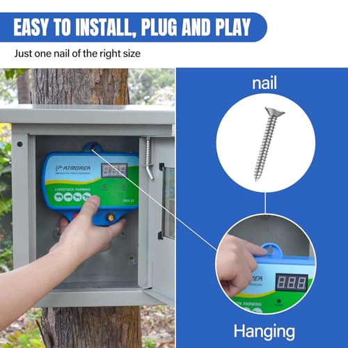 Electric Fence Charger 11kV Powerful Energizer ,2 Joules Energy Output with LED Display - Multi-Powered Ideal for Livestock, Pet, Poultry, Gardens, Orchards Protection