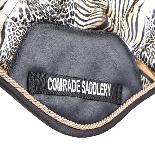 Wool & Textile English Saddle Pad, All-Purpose Horse Saddle Pad with Bold Animal Print, Breathable, Shock-Absorbing, Soft Lining, Stylish & Durable for Everyday Riding & Training