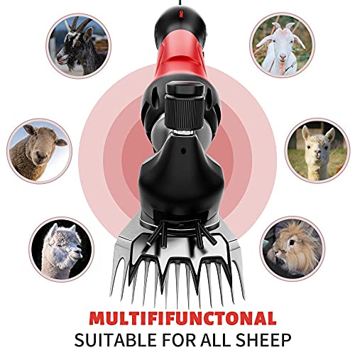 2026 Upgraded Sheep Shears 500W, Professional Electric Sheep Clippers, Farm Livestock Grooming Kit, 6 Speed Heavy Duty Electric Shears for Sheep Alpacas Goats Thick Coat Animals