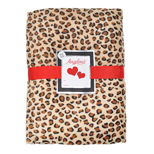 Angelina Women's Cozy Fleece Wearable Blanket or Blanket with Slipper Set - color: Leopard Wearable Blanket, size: One Size Fits Most