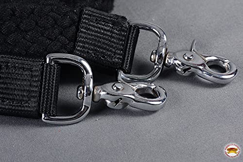 HILASON Braided Flat Cotton Roping Rein Trigger 1" X 7Ft | Horse Racing Barrel Gifts - color: Black