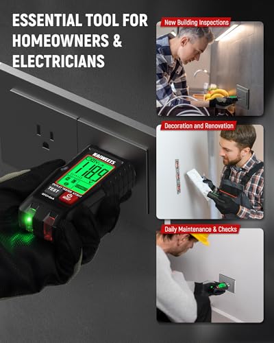 KAIWEETS GFCI Outlet Tester Plug in, LCD Display & Voltage Test for AC 120V