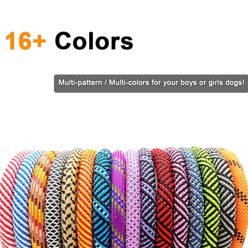 MayPaw Heavy Duty Rope Dog Leash, 6/8/10/15/20/30FT Long Nylon Pet Leash, Soft Padded Handle Thick Lead Leashes for Large Medium Dogs (Purple, 1/2" * 10') - color: purple, size: 1/2" * 10'