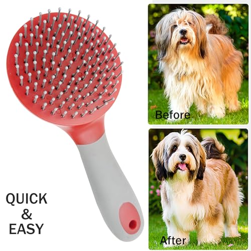 Horse Mane & Tail Combs Horse Brushes Shedding Brush Grooming Tool for Equine Long Haired Dogs (Red) - color: Red