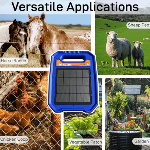 Solar Electric Fence Charger for Livestock, Low Consumption Electric Fence Controller with Smart Day/Night Mode, Suitable for Pasture or Garden Fencing - style: WL2