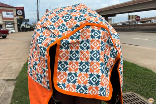 HILASON 1200D Winter Waterproof Poly Horse Hood Turnout Neck Blanket Belly Wrap Floral Motif | Blankets for Horses