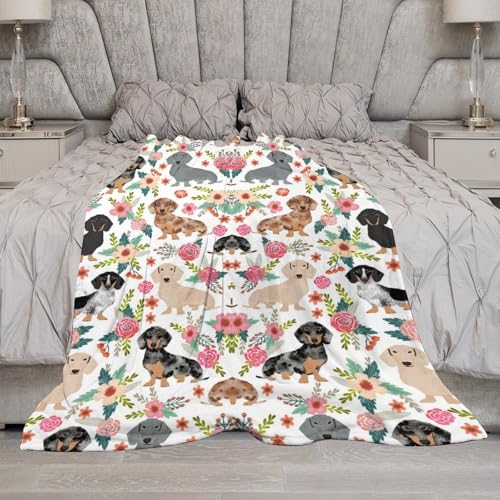 Dachshund Dog Fleece Throw Blanket for Couch Adults Teens 40" X 50" - color: Dachshund, size: 40x50 inch