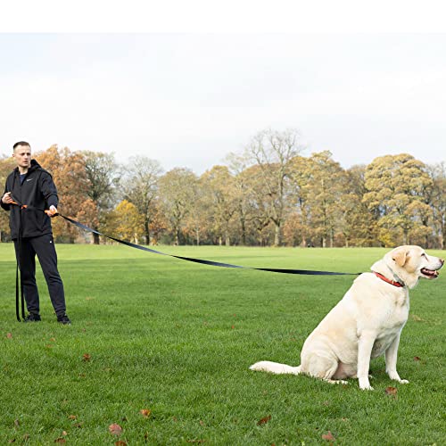 15ft Long Leash for Dogs - Long Line Dog Leash for Training Recall/Commands at Distance - Nylon, Heavy Duty - Ideal for Large & Small Breeds - size: 15ft