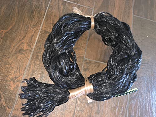 EPT Bull Ropes Adult Saddle Bronc Rein Extra Soft Black & White Cord on Black Poly 6'