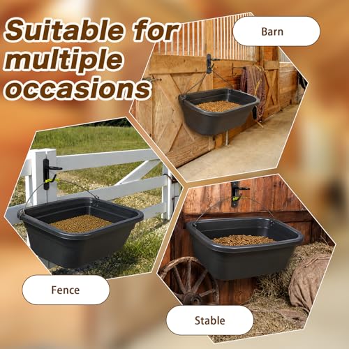Tudomro 16 Pcs Heavy Duty Bucket Hooks for Horses Holder, Black - color: Black