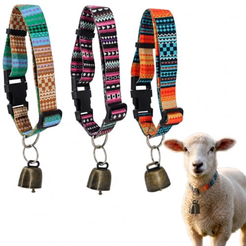 Goat Collars and Bells,Durable Nylon Adjustable Collar (Gradation) - color: Gradation, size: 3 PCS