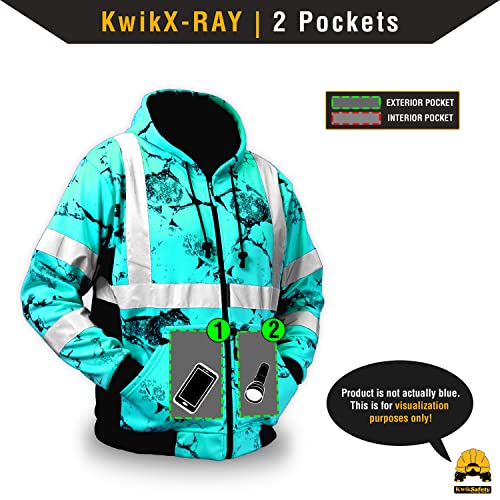 KwikSafety - Charlotte, NC - Men's Fleece Safety Hoodie | PPE Hi Vis Lightweight Reflective Jacket - color: Camo | Limited Edition, size: Medium