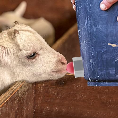 3 Pack Goat Nipple Soft Rubber Lamb Milk Nipples with Fixed Base - color: Red+Grey, size: 1 Count (Pack of 3)