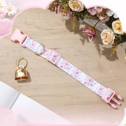 Copper Bell Goat Collar, Pink Flower Girly Style for Pygmy Goats and Lambs