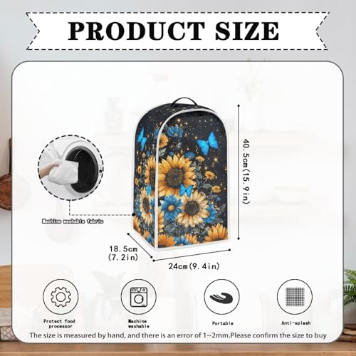 Butterfly Sunflower Kitchen Appliance Covers Food Processor Cover Polyester Coffee Maker Cover or Toaster Cover Stain Resistant Blender Cover for Stand Mixer Kitchen Home Soft - color: Butterfly Sunflower