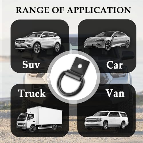 4PCS D Rings Heavy Duty & Tie Down Anchor with a Robust 1500 Pound,Trailer Tie Down Anchor Securing Cargo in Trucks RVs SUVs,Multipurpose Tralier D Rings for Transportation