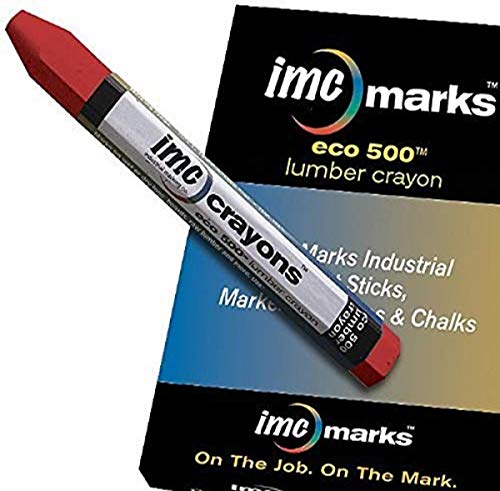 Heavy Duty Lead-Free Non-Toxic Hex Shape Eco Lumber 500 Crayon, Red (Pack of 12) - color: Red