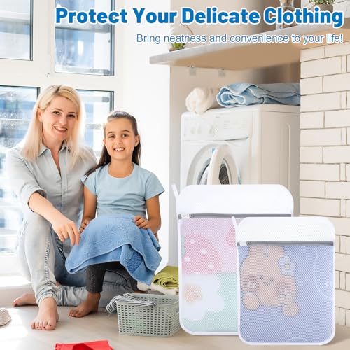 4-Pack Durable Honeycomb Mesh Laundry Bags for Delicates, 2L + 2XL - color: 120gsm Honeycomb Mesh, size: 2L+2XL