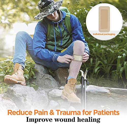 Carbou Silicone Foam Dressing with Gentle Border, 2"x5", 5 Pack | Adhesive Waterproof Wound Dressing, High Absorbency Wound Bandage, Silicone Foam Pad for Wound Care - size: 2x5 Inch (Pack of 5)