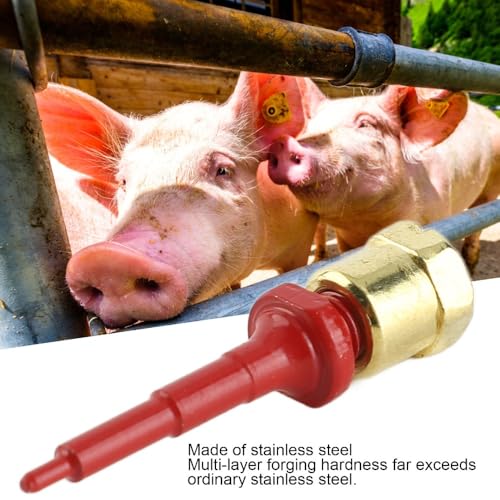 Livestock Ear Tag Replacement Pin, Stainless Steel Applicator Part, Universal Fit for Cattle Sheep Pig, Red, 3.4 cm(1.3 in), 1 Pack