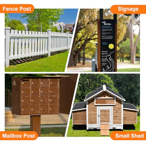 Fence Post Repair Kit, Thickened Heavy Duty Fence Post Anchor Stakes for Repair Tilted, Broken Wood Posts Support (Black, 4 Pack) - color: Black-4 Pack