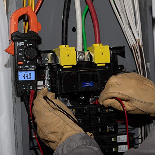 Klein Tools CL120 Digital Clamp Meter, Auto-Ranging 400 Amp AC, AC/DC Voltage, Resistance, Continuity, Non-Contact Voltage Tester Detection - size: Clamp Meter