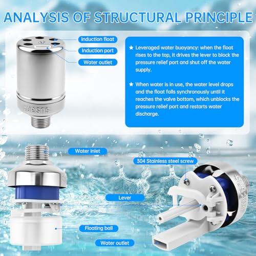 Water Float Valve, 1/2inch to 3/4inch 304 Stainless Steel Auto Fill Shut Off Float Valves Fully Automatic Water Level Control - style: Style 4