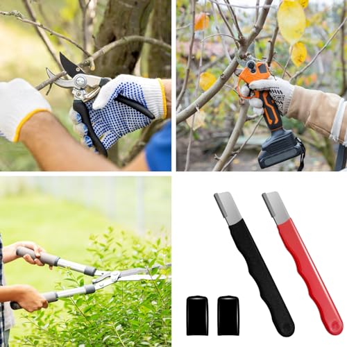 2 Pieces Garden Tool Sharpener, Garden Tool Blade Sharpener for Knife, Garden Knife Sharpener for Hedge Shears Scissors, Mini Sharpener for Gardening Pruner, Loppers