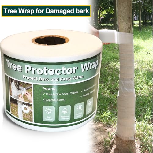 120ft Tree Wrap to Protect Bark, Tree Wrap for Damaged Bark, Tree Trunk Wrap to Keep Plants Warm and Tree Trunk Protectors from Deer and Animal, Durable and Effective, White - color: 120ft-white