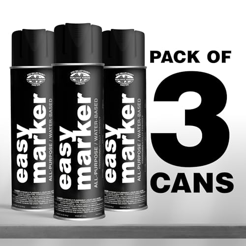 Fox Valley Easy Marker Inverted Spray Paint 16oz Pack of 3, Black - color: Black