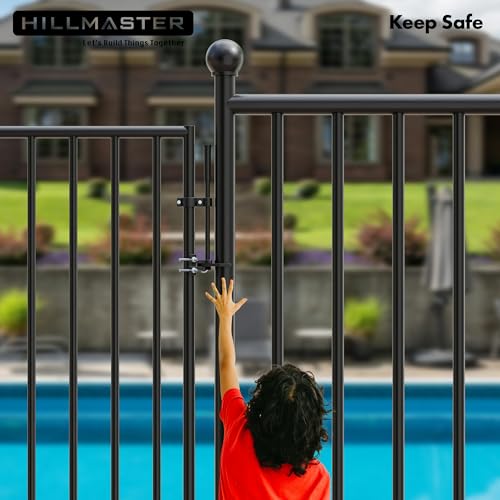 Auto Pool Gate Latch,Chain Link Child Safety Pool Latch for Chain Link 1-3/8" Gate Frames and 2-3/8" Gate Posts,Push Style Pool Latch for Outdoor Fence Self-Latching Pool Latch with Spring Closer - size: 1-3/8"x2-3/8"
